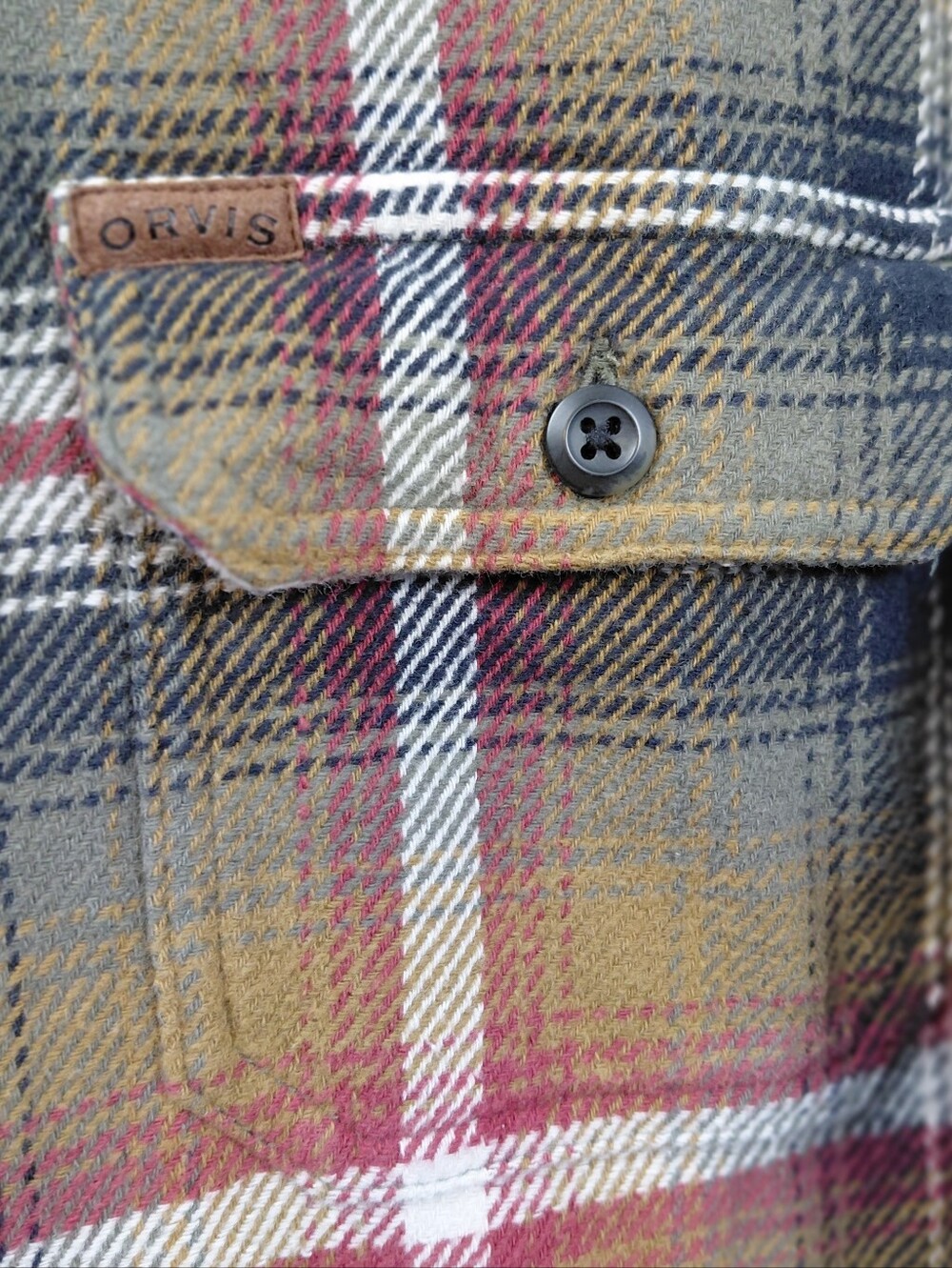 Orvis Heavyweight Flannel Shirt Jacket Men's Size Medium Plaid Pockets - Picture 5 of 6